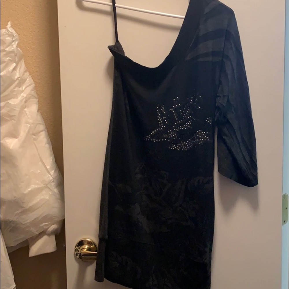 One shoulder sweater dress